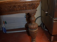 Oude rechthoekige oude tafel met 2 stoelen, 3 delige bijzettafel - afbeelding 5 van  9