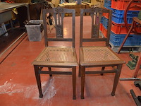 Oude rechthoekige oude tafel met 2 stoelen, 3 delige bijzettafel - afbeelding 6 van  9