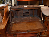 Oude secretaire 2 laden 1 valdeur, nachtkastje 1 deur 1 lade wit marmeren blad - afbeelding 4 van  8