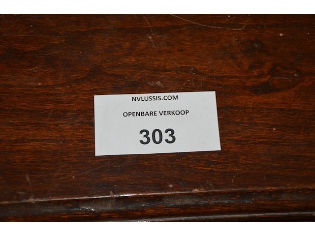 Oude secretaire 2 laden 1 valdeur, nachtkastje 1 deur 1 lade wit marmeren blad - afbeelding 5 van  8