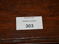 Oude secretaire 2 laden 1 valdeur, nachtkastje 1 deur 1 lade wit marmeren blad - afbeelding 5 van  8