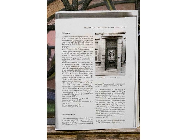 Oude voordeur 1903 in eik met brandglas, smeedwerk en vitreau in art-deco - afbeelding 6 van  7