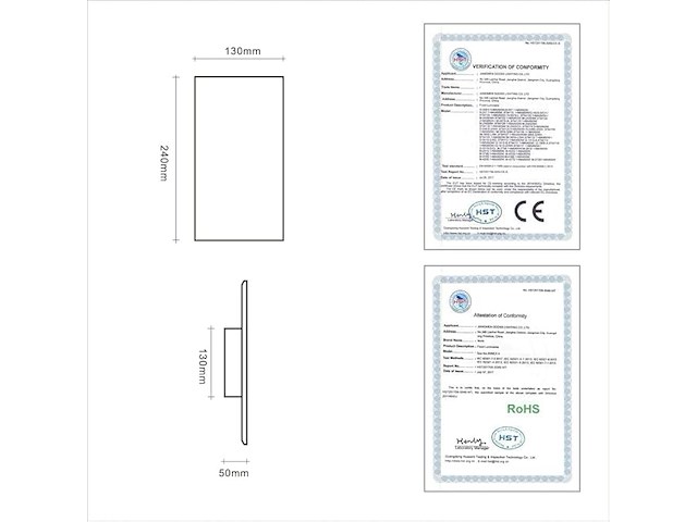 Ouglres led-wandlamp met schakelaar (set van 2) - afbeelding 2 van  4