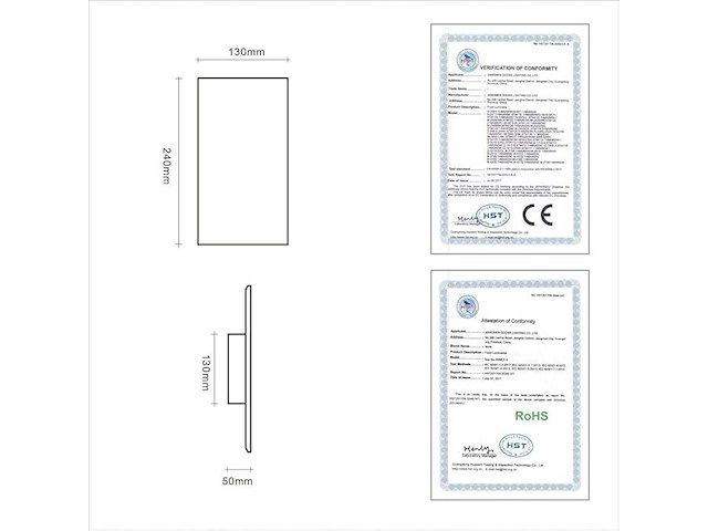 Ouglres led-wandlamp met schakelaar (set van 2) - afbeelding 2 van  4