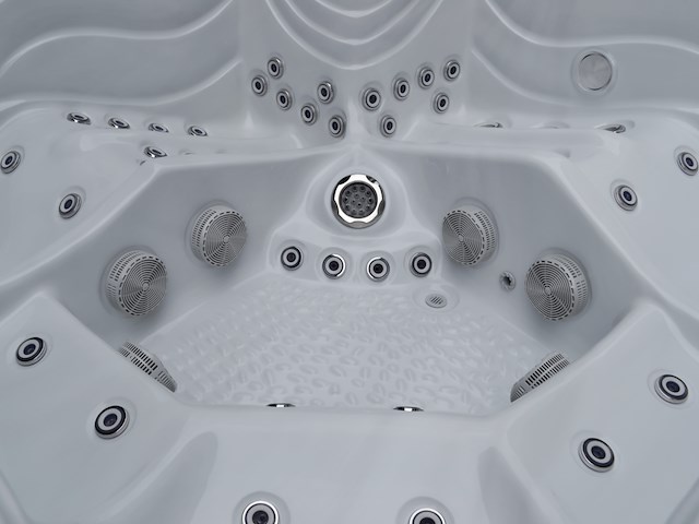 Outdoor spa 5-persoons 220x220 cm - grijs bad / grijze zijkant - incl. bluetooth & wifi - afbeelding 2 van  62