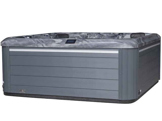 Outdoor spa 5-persoons 220x220 cm - grijs bad / grijze zijkant - incl. bluetooth & wifi - afbeelding 1 van  62
