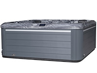 Outdoor spa 5-persoons 220x220 cm - grijs bad / grijze zijkant - incl. bluetooth & wifi - afbeelding 1 van  62