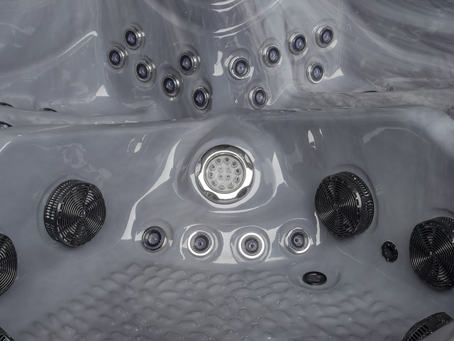 Outdoor spa 5-persoons 220x220 cm - grijs bad / grijze zijkant - incl. bluetooth & wifi - afbeelding 12 van  62