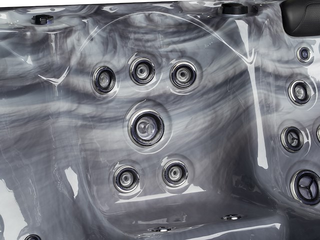 Outdoor spa 5-persoons 220x220 cm - grijs bad / grijze zijkant - incl. bluetooth & wifi - afbeelding 40 van  62