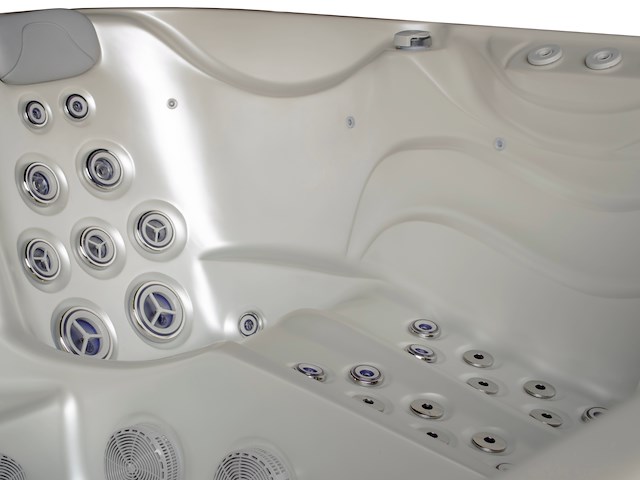 Outdoor spa 5-persoons 220x220 cm - grijs bad / grijze zijkant - incl. bluetooth & wifi - afbeelding 53 van  62