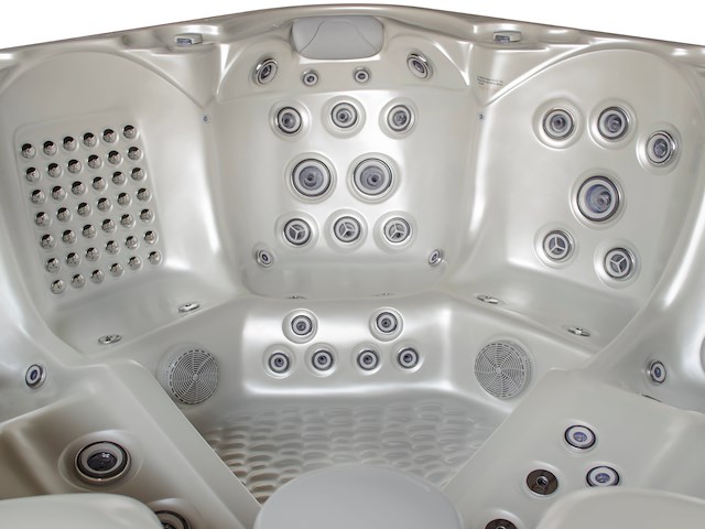 Outdoor spa 5-persoons 220x220 cm - wit bad / antraciete zijkant - incl. bluetooth - afbeelding 3 van  14