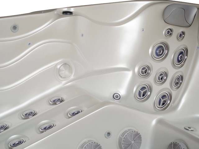 Outdoor spa 5-persoons 220x220 cm - wit bad / antraciete zijkant - incl. bluetooth - afbeelding 11 van  14