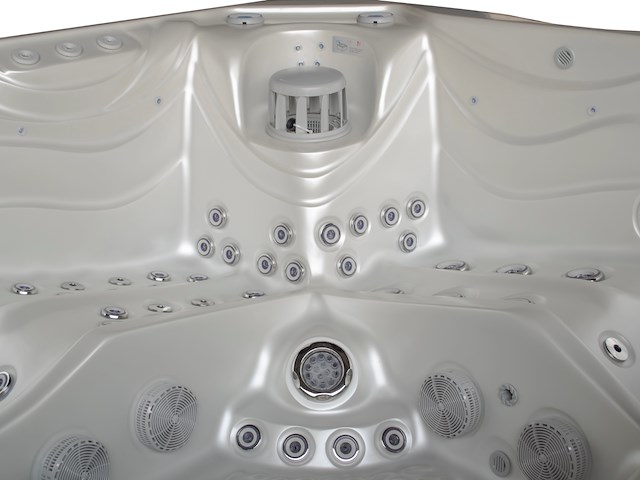 Outdoor spa 5-persoons 220x220 cm - wit bad / antraciete zijkant - incl. bluetooth - afbeelding 10 van  14