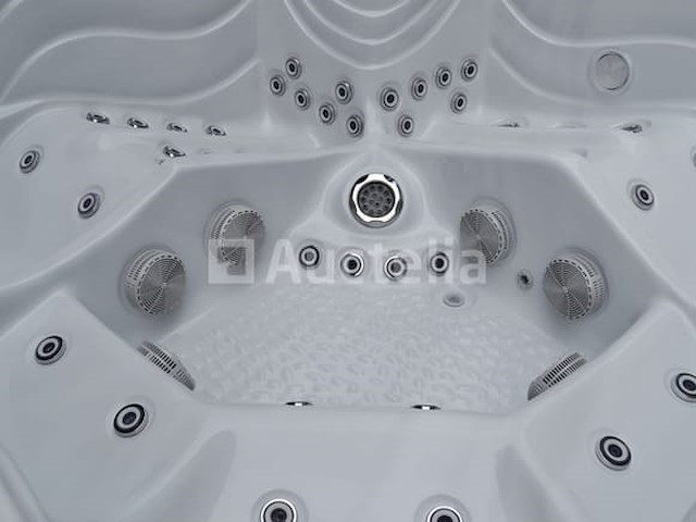 Outdoor spa 5-persoons 220x220x90 cm - sneeuwwit bad met antraciete zijkant - incl. bluetooth - afbeelding 2 van  11