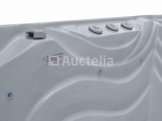 Outdoor spa 5-persoons 220x220x90 cm - sneeuwwit bad met antraciete zijkant - incl. bluetooth - afbeelding 1 van  11