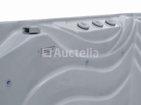 Outdoor spa 5-persoons 220x220x90 cm - sneeuwwit bad met antraciete zijkant - incl. bluetooth - afbeelding 1 van  11