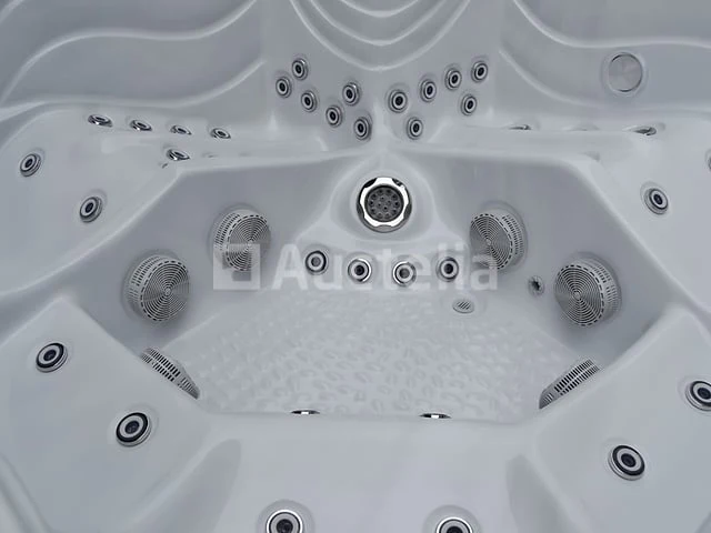 Outdoor spa 5-persoons 220x220x90 cm - sneeuwwit bad met antraciete zijkant - incl. bluetooth - afbeelding 2 van  11