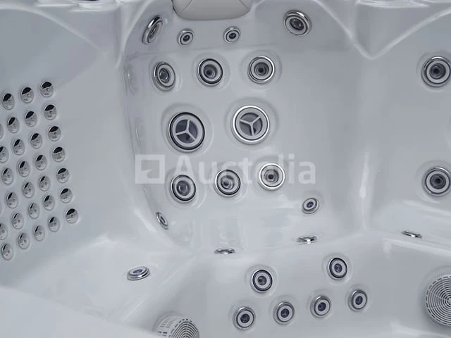 Outdoor spa 5-persoons 220x220x90 cm - sneeuwwit bad met antraciete zijkant - incl. bluetooth - afbeelding 4 van  11