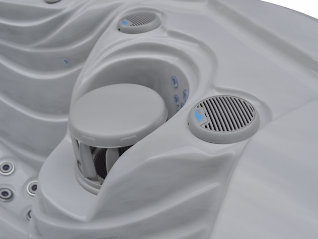 Outdoor spa 5-persoons 220x220x90 cm - sneeuwwit bad met antraciete zijkant - incl. bluetooth - afbeelding 2 van  11