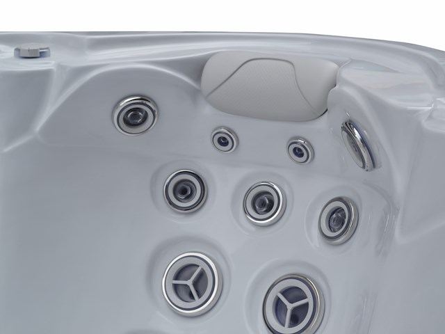 Outdoor spa 5-persoons 220x220x90 cm - sneeuwwit bad met antraciete zijkant - incl. bluetooth - afbeelding 2 van  11