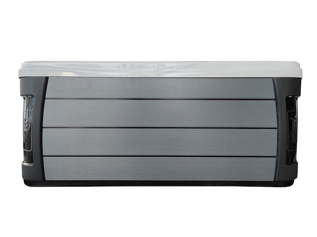 Outdoor spa 5-persoons 220x220x90 cm -sneeuwwit bad met zwarte zijkant - incl. bluetooth - afbeelding 2 van  8