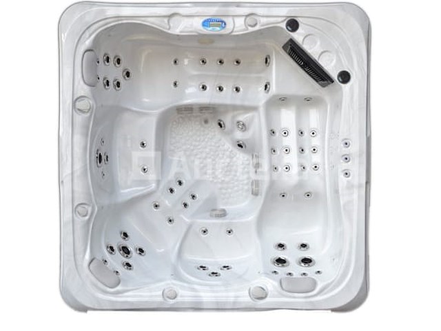 Outdoor spa 5-persoons 230x230 cm - sneeuwwit bad / grijze zijkant - incl. bluetooth - afbeelding 3 van  9