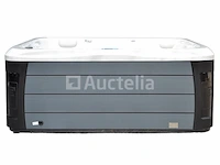 Outdoor spa 5-persoons 230x230 cm - sneeuwwit bad / grijze zijkant - incl. bluetooth