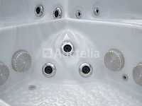 Outdoor spa 5-persoons 230x230 cm - sneeuwwit bad / grijze zijkant - incl. bluetooth - afbeelding 6 van  9
