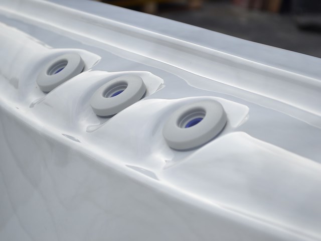 Outdoor spa 5-persoons 230x230 cm - sneeuwwit bad / grijze zijkant - incl. bluetooth - afbeelding 6 van  9