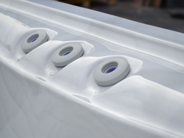 Outdoor spa 5-persoons 230x230 cm - sneeuwwit bad / grijze zijkant - incl. bluetooth - afbeelding 6 van  9
