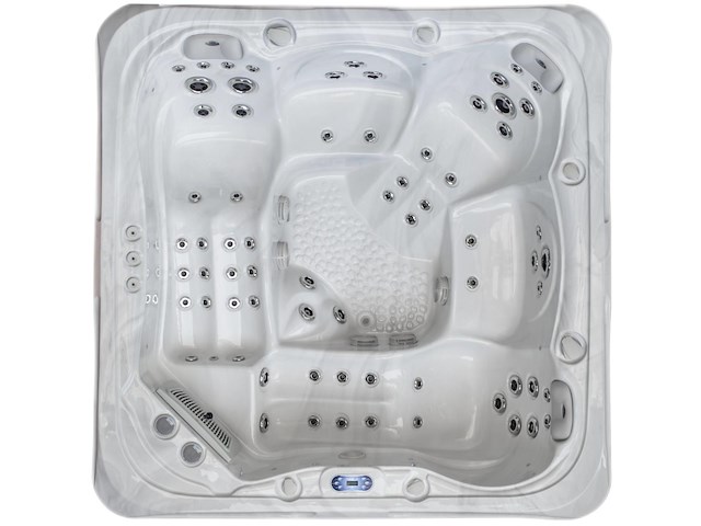 Outdoor spa 5-persoons 230x230 cm - wit bad / antraciete zijkant - incl. bluetooth - afbeelding 1 van  6