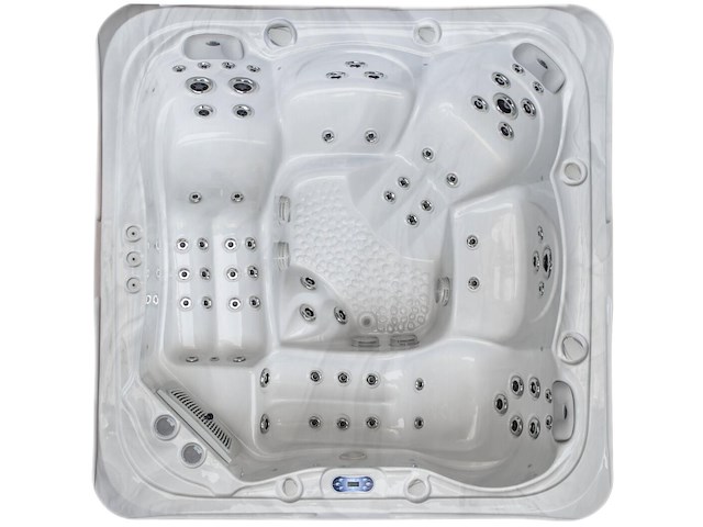 Outdoor spa 5-persoons 230x230 cm - wit bad / antraciete zijkant - incl. bluetooth - afbeelding 1 van  6