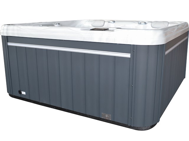Outdoor spa 7-persoons 220x220x90 cm - sneeuwwit bad met antraciete zijkant - incl. bluetooth - afbeelding 1 van  5