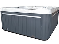 Outdoor spa 7-persoons 220x220x90 cm - sneeuwwit bad met antraciete zijkant - incl. bluetooth - afbeelding 1 van  5