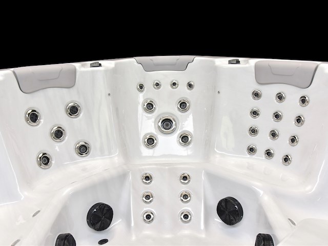 Outdoor spa 7-persoons 220x220x90 cm - sneeuwwit bad met antraciete zijkant - incl. bluetooth - afbeelding 2 van  5