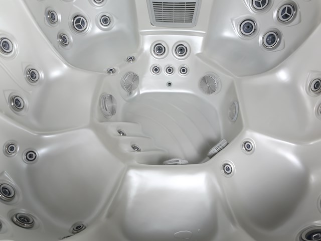 Outdoor spa 7-persoons 220x220x90 cm - wit bad met donkerbruine zijkant - incl. bluetooth - afbeelding 12 van  12