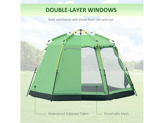 Outsunny 6-persoons instant automatische kampeertent - afbeelding 6 van  7