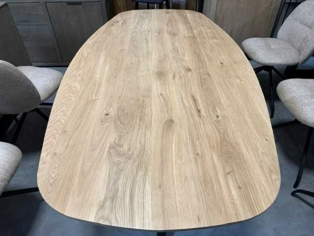 Ovaal tafel massief eik - afbeelding 3 van  4