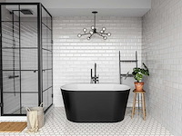 Ovaal vrijstaand bad - 180l - zwart - acryl - afbeelding 1 van  7