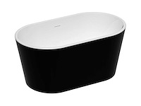 Ovaal vrijstaand bad - 180l - zwart - acryl - afbeelding 2 van  7