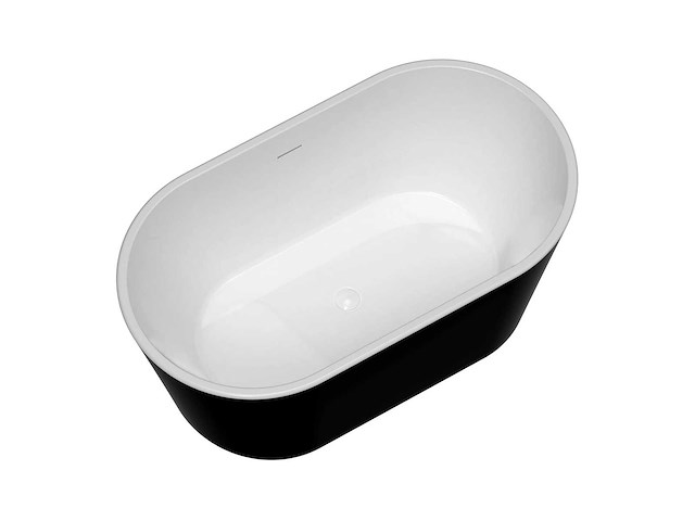 Ovaal vrijstaand bad - 180l - zwart - acryl - afbeelding 3 van  7