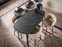 Ovale bartafel deens 140 cm grafiet 3d melamine - afbeelding 2 van  5