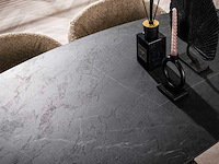 Ovale bartafel deens 140 cm grafiet 3d melamine - afbeelding 3 van  5