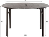 Ovale bartafel deens 140 cm grafiet 3d melamine - afbeelding 5 van  5