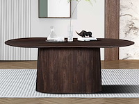 Ovale donkerbruine tafel miguel - 200 cm | massief mangohout - afbeelding 1 van  5
