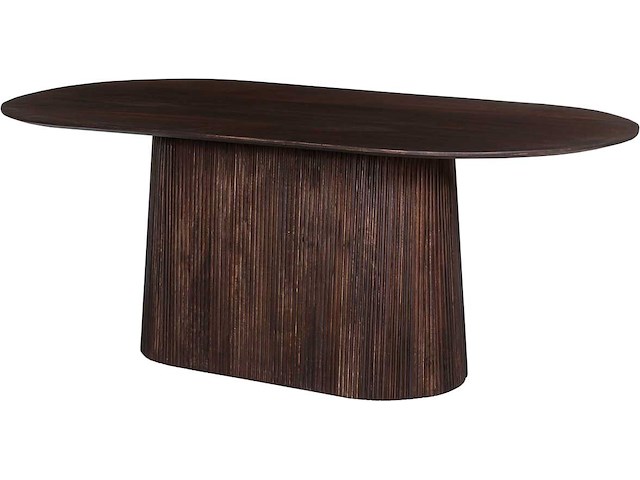 Ovale donkerbruine tafel miguel - 200 cm | massief mangohout - afbeelding 3 van  5