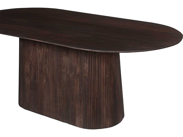 Ovale donkerbruine tafel miguel - 200 cm | massief mangohout - afbeelding 4 van  5