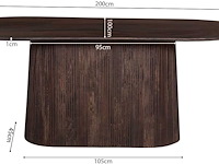Ovale donkerbruine tafel miguel - 200 cm | massief mangohout - afbeelding 5 van  5