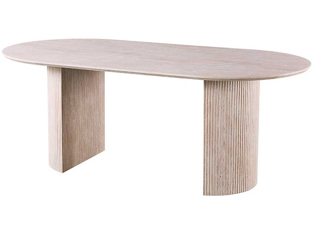 Ovale eettafel lagos - 200x100x76cm - travertin - afbeelding 4 van  7
