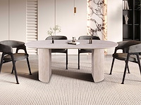 Ovale eettafel lagos - 200x100x76cm - travertin - afbeelding 2 van  7